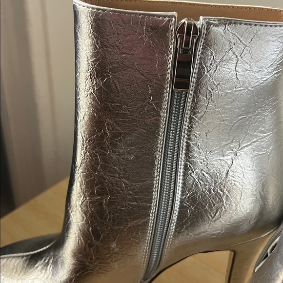 Sleek Silver Ankle Boots - Picture 2 of 8